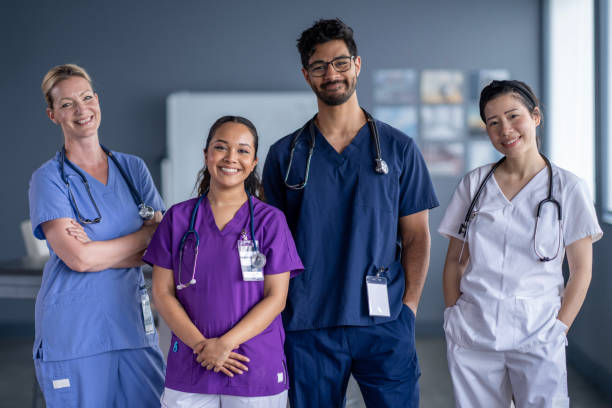 Medical team working together